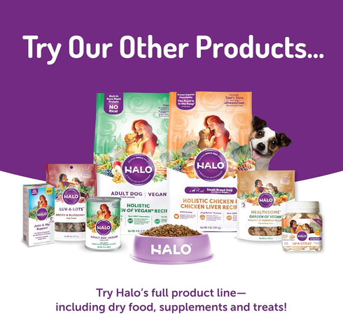 13.2 Oz (Pack 6) Halo Wet Dog Food Whole Beef Stew Recipe, Healthy Grains Real Meat Canned Dog Food, Meal or Topper
