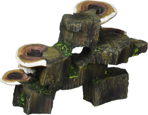 Penn-Plax Deco-Replicas Tree Trunk with Shelf Mushrooms Aquarium Decoration – Safe for Freshwater and Saltwater Fish Tanks – Small