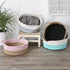 Bone Dry Pet Storage Collection Decorative Cotton Rope Basket/Bed, 15.75x6.25, White/Gray Cat Ears