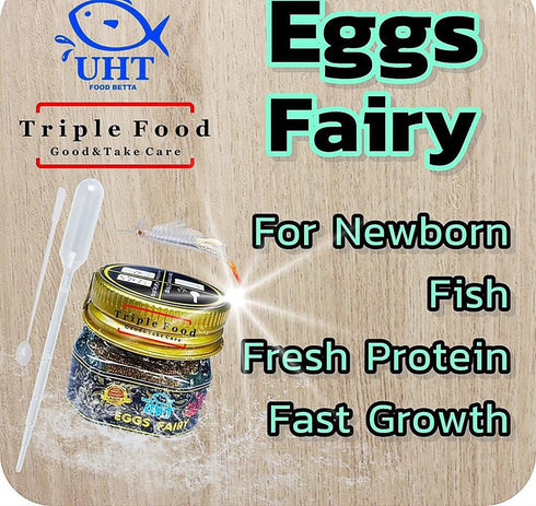 (250000+Egg) 3 64% A.D.P. UTH Fish Food Fresh Eggs Fairy Shrimp g. Best Tropical Fish Food Grow Faster & Color Enhancer