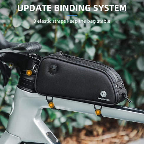 ROCKBROS Top Tube Bike Bag, Bicycle Front Frame Bag Cycling Accessories, Lightweight Portable Mounting System