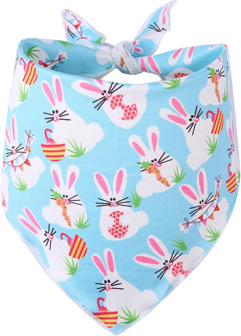 2 Pack Easter Dog Bandana, Triangle Bibs Pet Scarf for Medium to Large Dogs