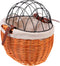 FAVOMOTO Rattan Woven Bike Basket Capacity Sturdy Front Carrier for Pets Cats