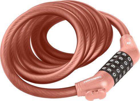 Retrospec Grizzly Plus Cable Bike Lock, Heavy Duty Anti Theft Bicycle Lock, 6 Foot Coiled Cut Resistant Cable