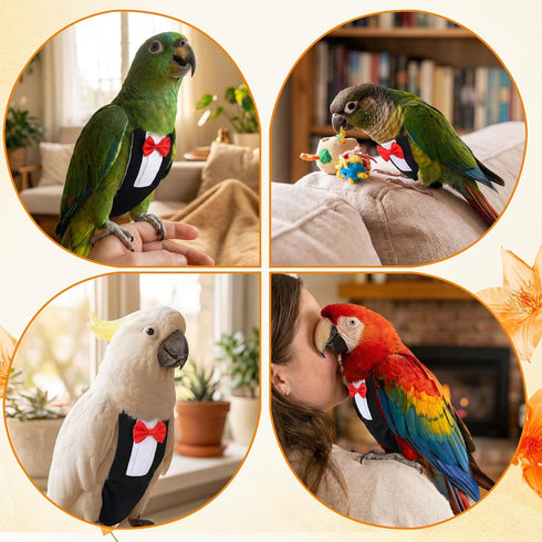 HekouJiub Bird Diaper Harness Flight Suits, Cockatiel Diaper Cute Parrot Pants Urine Wet for Cockatiel Conure Macaw