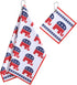 Republican Elephant Patriotic Golf Towel Set - Microfiber Waffle and Ball Towels with Clip for Women and Men