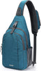 G4Free Sling Bag RFID Blocking Sling Backpack Crossbody Chest Bag for Hiking Travel (Teal Blue)
