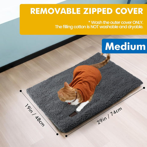 Self Warming Cat Bed, Extra Warm Thermal Pet Pad 29.1 x 18.9 Inch for Indoor Outdoor Pets with Removable Cover