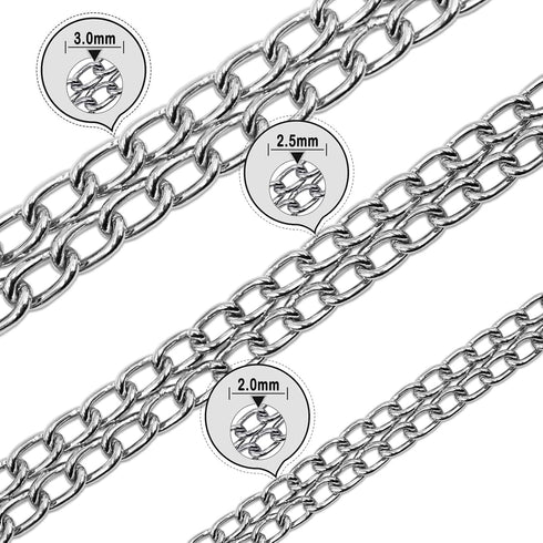 LOS ANDES Dog Chain Collar, Metal Martingale No Pull Slip Collar for Large Small Medium Dogs