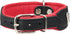 Real Leather Soft Padded Dog Collar, 1.75" Wide for Bull Terrier (13"-15.25" Neck, Black/Red)