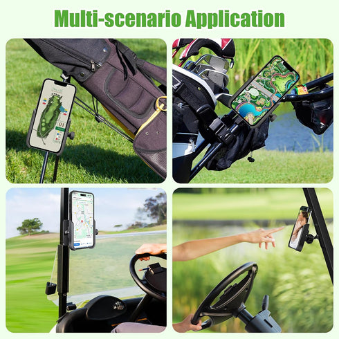 10L0L N52 360 Magnetic Golf Cart Phone Holder - Upgraded Aluminum Alloy Mount with Neodymium Magnets - Universal Cell