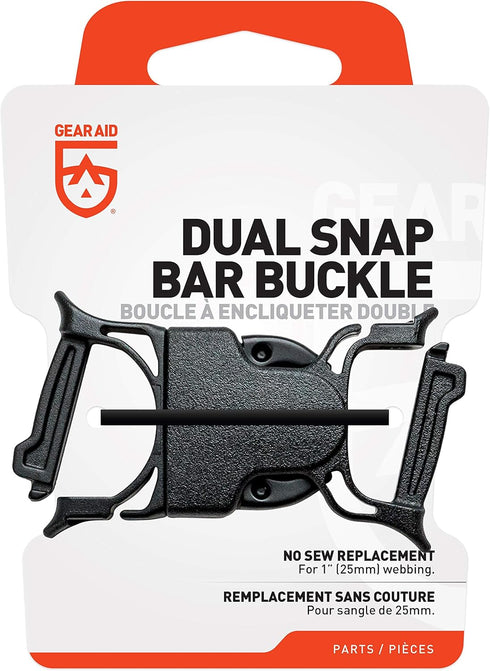 GEAR AID Black Dual Snap Bar Buckle, 1”