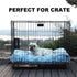 Bedfolks Waterproof Dog Crate Bed, Plush Dog Bed with Removable Washable Cover for Large Dogs, 35"x23", Dark Blue