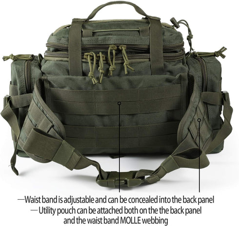 SHANGRI-LA Tactical Outdoor Sling Backpack, Hiking Fanny Waist Pack