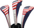 USA Patriot Golf Zipper Head Covers for Driver, 1, 3, 5 Fairway Woods, Neoprene Style, Fits All Clubs