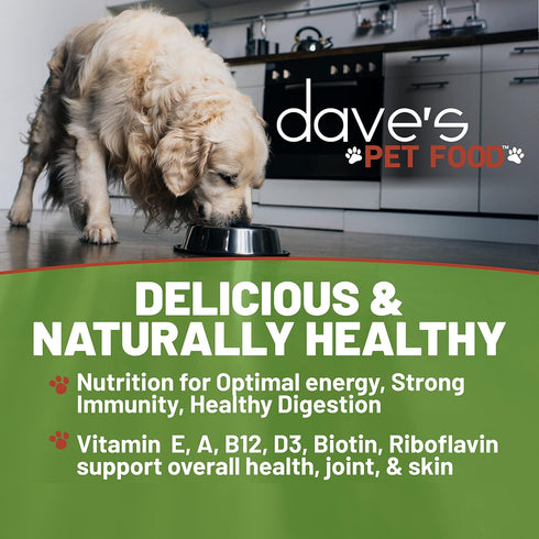 Dave's Pet Food Wet Dog Food (Beef & Rice) - Made in USA, Naturally Healthy, 13.2 oz Cans, Case of 12