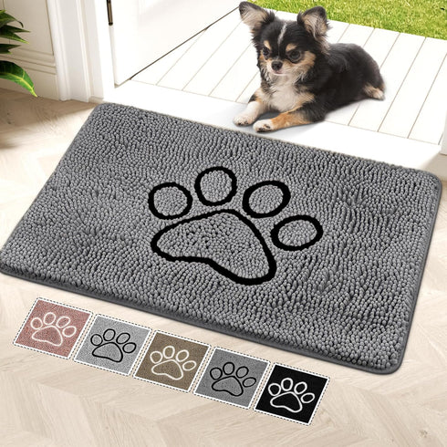 Bcoimo Super Absorbent Dog Door Mat, 30"*20" Anti Slip Mat for Muddy