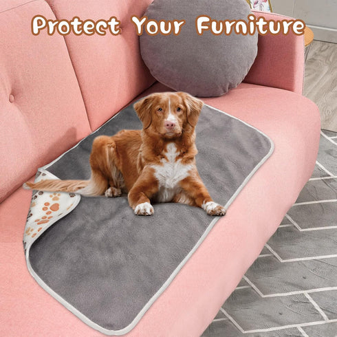 YUEPET Waterproof Dog Blankets, 2 Pack Washable Fleece Flannel Blankets for Bed Couch Protector for Small Dog Puppy Cat