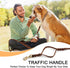 Guiding Star 6ft Double Handle Leather Dog Leash, Heavy Duty Braided for Small Medium & Large Dogs, Brown