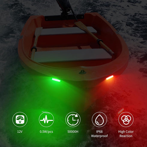 12V (1 1 RVZONE Boat Navigation Lights, Marine Boat Stern Lights for Boats Waterproof Marine Bow Lighting for Pontoon