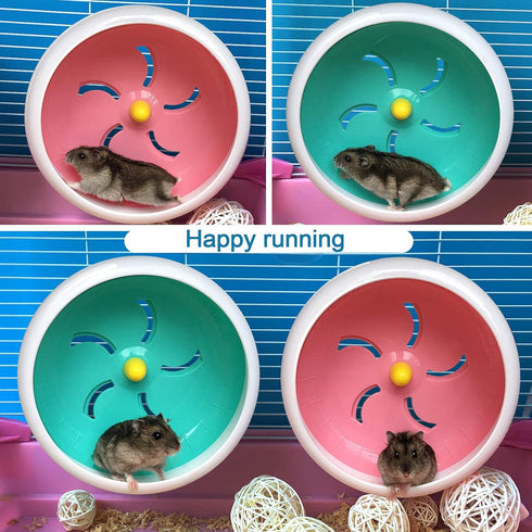 Hamster Wheel,Silent Hamster Wheel,Silent Wheel,Quiet Hamster Wheel,Super-Silent Hamster Exercise Wheel,Adjustable Stand Silent Hamster Wheel for Hamsters,Gerbils,Mice,Small Pet 7in (Blue A)