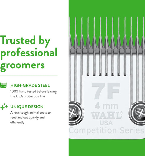 Wahl Professional Animal Competition Series Detachable Blade - 7F Full Medium, 4/25-Inch Cut Length (2368-100)