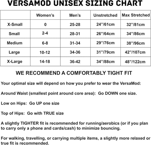 Sporteer VersaMod Running Belt - Workout Waist Pack for Smartphones and Personal Items, Small, Black