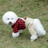SMALLLEE_LUCKY_STORE Pet Clothes for Small Dog Cat, Red Plaid Shirt with Khaki Overalls, M