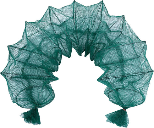 MAGICLULU Portable Fishing Trap Net 14-Part 2.1m Fish Cage Shrimp Lobster Minnow