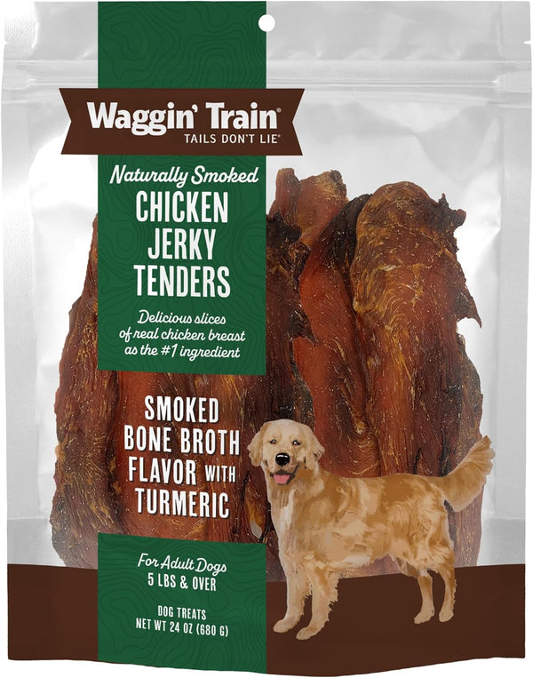 Waggin' Train Smoked Chicken Jerky Tenders for Dogs with Turmeric and Human