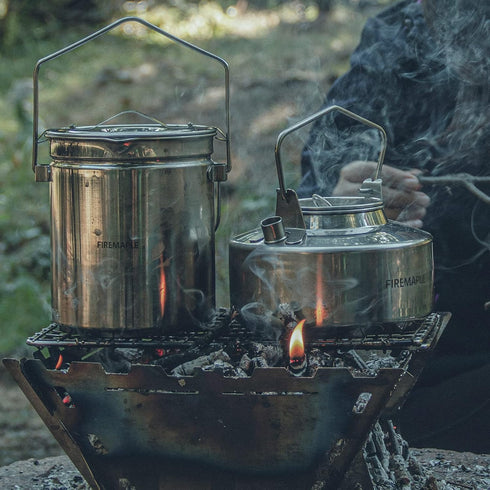 Fire Maple Antarcti 1.2L Camping Pot with Lid, SUS304 Stainless Steel Bushcraft Gear, Hangable Campfire Cooking