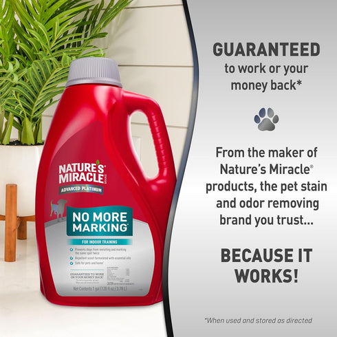 Nature's Miracle Advanced Platinum No More Marking, 128 Ounces, Discourages Repetitive Pet Marking