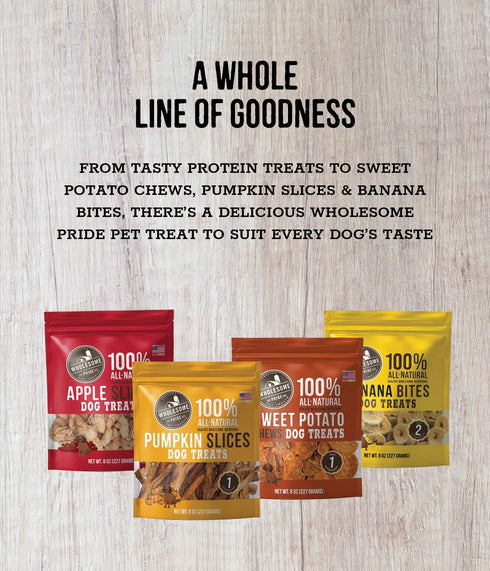 Wholesome Pride 100% All-Natural Dog Treats, Soft Banana Bites, 16oz, USA-Sourced
