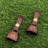 Dog Collar Bell, Anti-theft Pet Bells Tracker with Leather Button Strap and Silver Pendant ID Tags (2 Sets)