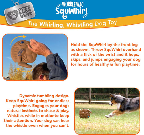 Pets Know Best SquWhirl Interactive Frisbee Dog Toy, Whirling Whistling Outdoor Frisbee for Fetch