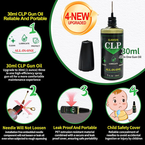 (4 oz 1 oz Universal CLP Gun Lubrication Spray & Needle),Multi-Purpose Gun Cleaner, Oil Cleaning Kit,All in One