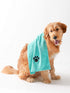 Bone Dry Pet Grooming Microfiber Towel Drying Collection, 15x30, Aqua for Quick Drying.