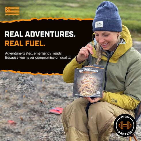 2-Pack Backpacking 4 Peak Refuel Beef Stroganoff | Freeze-Dried & Camping Food | High Protein Real Beef | Quick Prep |