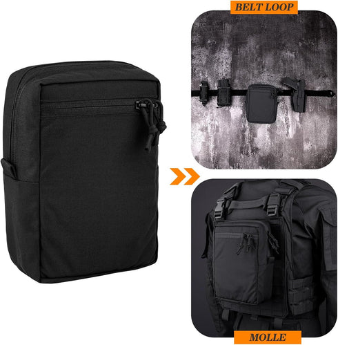 Tactical GP Pouch, Molle General Purpose Storage Bag for Duty Belt and Vest