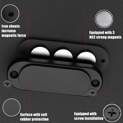 45 lbs HEKAGURA Gun Magnet Mount, Rating Magnetic Gun Mount for Car, Car Holster with Rubber Coating for Car Truck