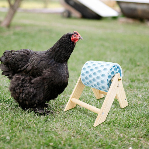 MinrzPet Chicken Coop Accessories, Beak Grinding Calcium Stone with Wooden Stand, Chicken Enrichment Toys, Toys