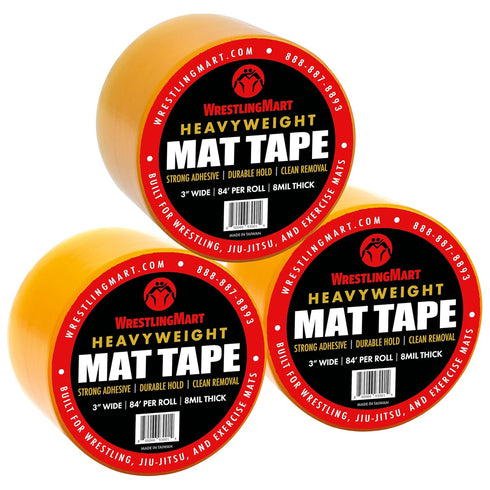 WrestlingMart 3" 8mil 84' (1 Heavyweight Wrestling Mat Tape - Durable Wide, Thick Clear Vinyl Wrestling Tape for Mats
