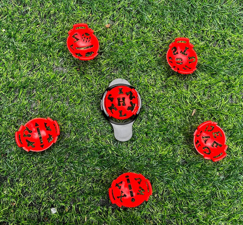 Red Color 6 in 1 Golf Ball Liner Line Marker Template Drawing Tool
