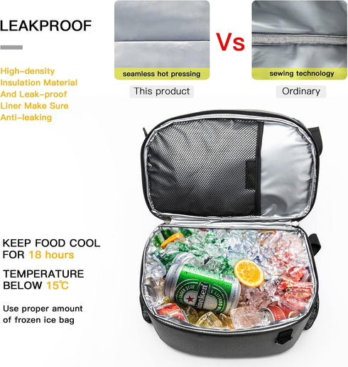 TUGUAN Insulated Cooler Backpack, 38/42 Cans Double Deck Leakproof Lightweight Soft Lunch Bag for Beach Picnic