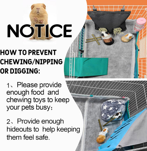 GINIDEAR 18''x24'',50 Count Guinea Pig Bedding, Disposable Guinea Pig Cage Liners, Charcoal Odor Controlling Absorbent
