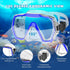 Snorkel Set for Adults, Anti-Leak and Anti-Fog Tempered Glass Lens Swim Mask with Dry Top Snorkel Kit