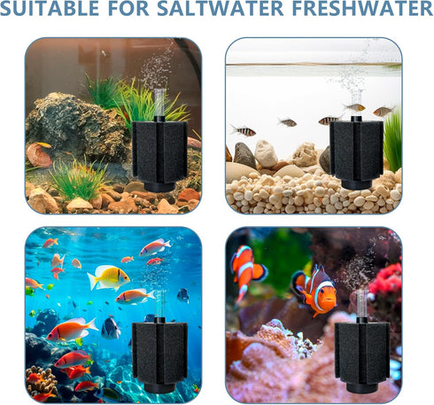 DVHEY 125-150 4 Pack Gal Extra Large Aquarium Sponge Filter with Air Stone and Ceramic Media, Quiet Fish Tank Sponge