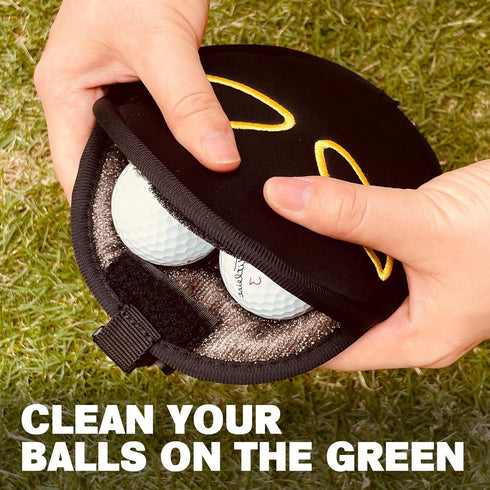 Golf Club Cleaner & Ball Cleaning Bag - Three-Layer Waterproof Technology with Removable Clips