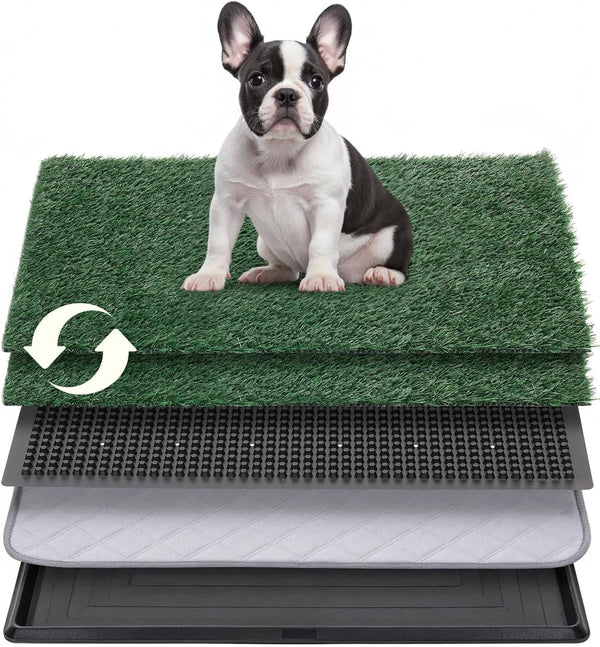 Petcozife Dog Grass Pad with Tray, 30"x20" Medium Grass Pad for Dogs Potty