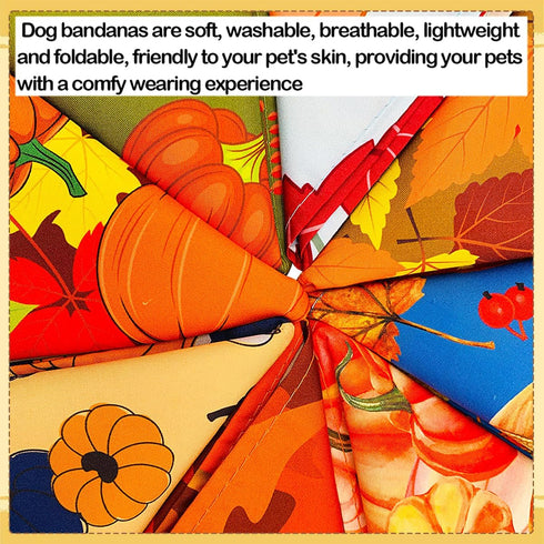50PCS Hemming Large Dog Bandanas Fall Large XL Dog Breed Bulk Autumn Pattern Kerchief Triangle Bibs Head Scarves Scarfs